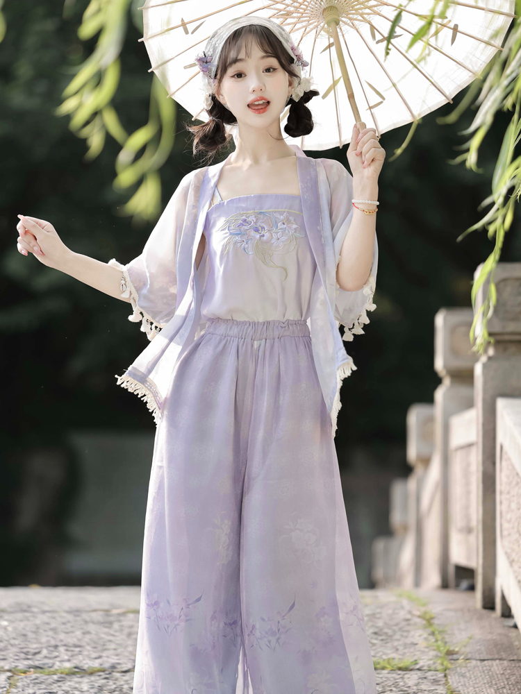 Summer Song Dynasty Hanfu Purple Ladies Daily Casual Clothing