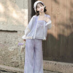 Summer Song Dynasty Hanfu Purple Ladies Daily Casual Clothing