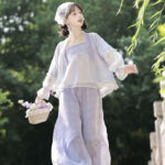 Summer Song Dynasty Hanfu Purple Ladies Daily Casual Clothing