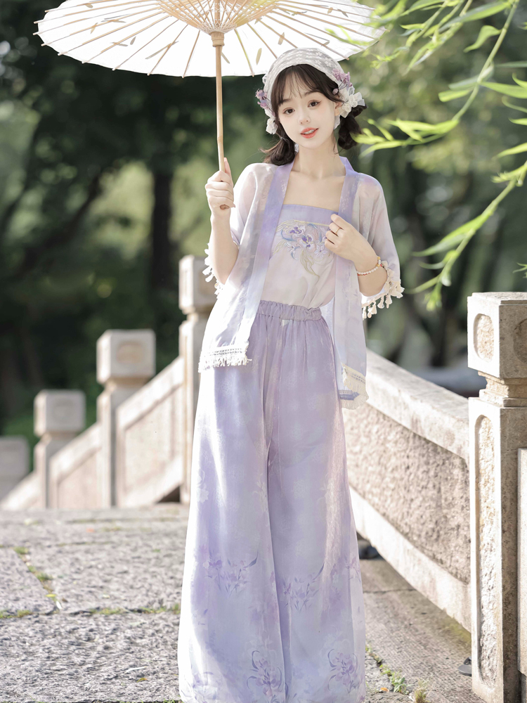 Summer Song Dynasty Hanfu Purple Ladies Daily Casual Clothing