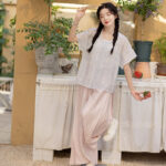 Summer Women'Simple Hanfu Song Pants Short Sleeve Han Elements