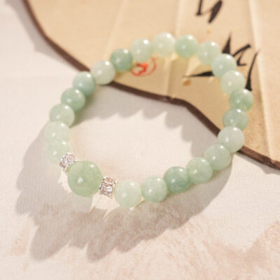 Women Crystal Green String Vintage Hanfu Simple Hand Jewelry