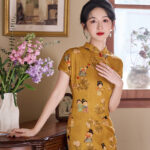 Women Summer Cheongsam Yellow 2025 New Girl Senior Sense