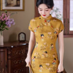 Women Summer Cheongsam Yellow 2025 New Girl Senior Sense