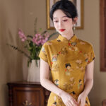 Women Summer Cheongsam Yellow 2025 New Girl Senior Sense