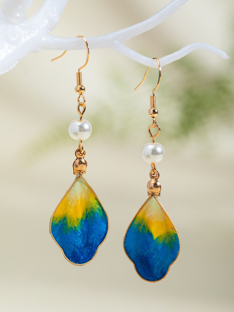 Hanfu Earrings Colorful Silk Retro Cheongsam Ear Accessories
