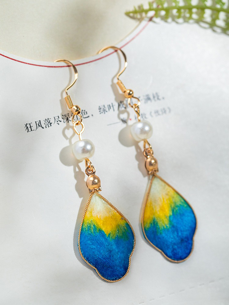 Hanfu Earrings Colorful Silk Retro Cheongsam Ear Accessories