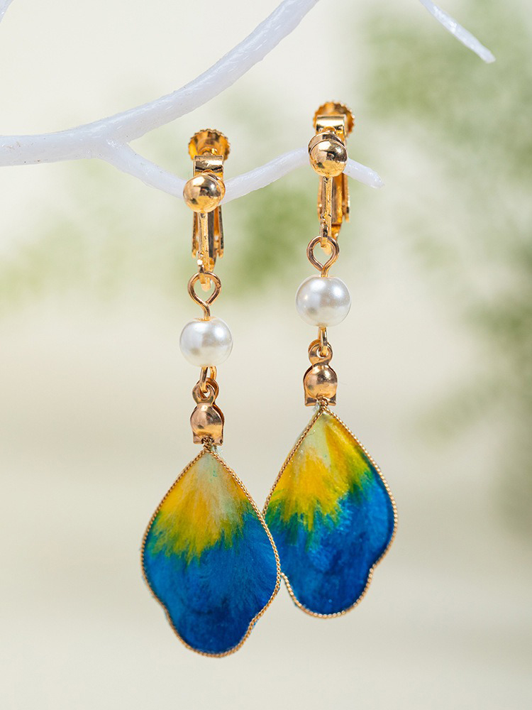 Hanfu Earrings Colorful Silk Retro Cheongsam Ear Accessories