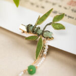 Hanfu Headclip Handmade Bamboo Leaf Retro Hair Accessory Cheongsam Accessories