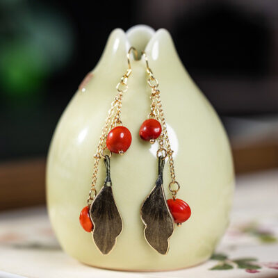 Hanfu Ronghua Silk Earrings Women Cheongsam Accessories