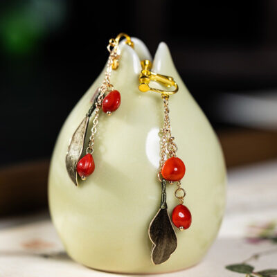Hanfu Ronghua Silk Earrings Women Cheongsam Accessories