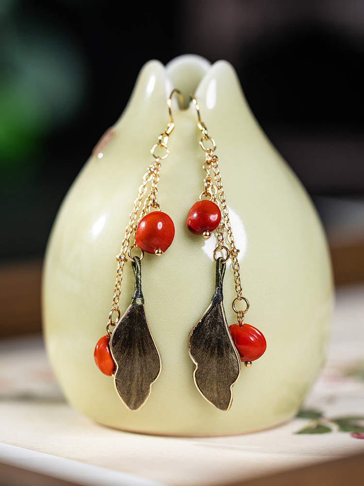 Hanfu Ronghua Silk Earrings Women Cheongsam Accessories 