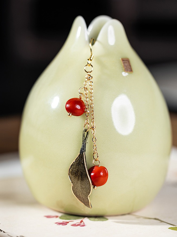 Hanfu Ronghua Silk Earrings Women Cheongsam Accessories 