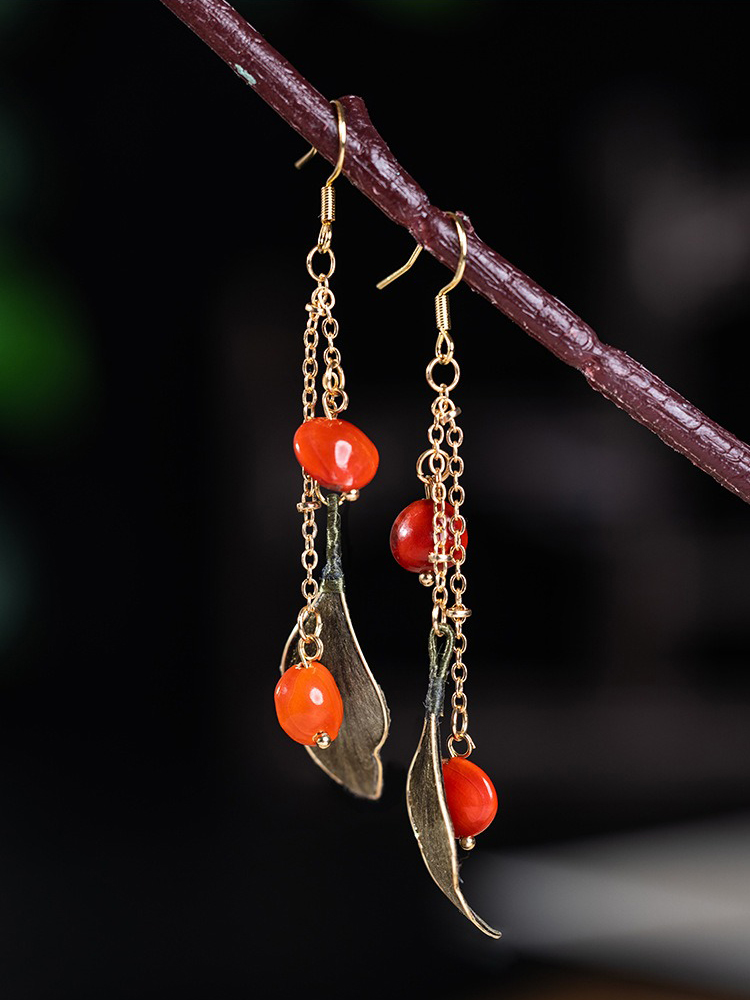 Hanfu Ronghua Silk Earrings Women Cheongsam Accessories 