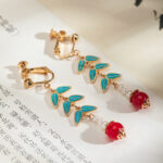 New Chinese-style Tassels Earrings Green Leaf Classical Elegance Earrings Women Style