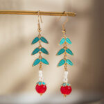 New Chinese-style Tassels Earrings Green Leaf Classical Elegance Earrings Women Style