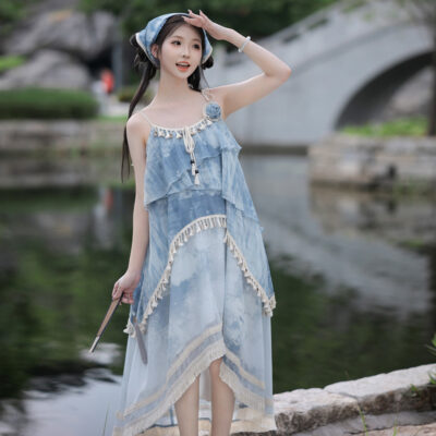 New Style Summer Modified Hanfu Women's Strapless Dress