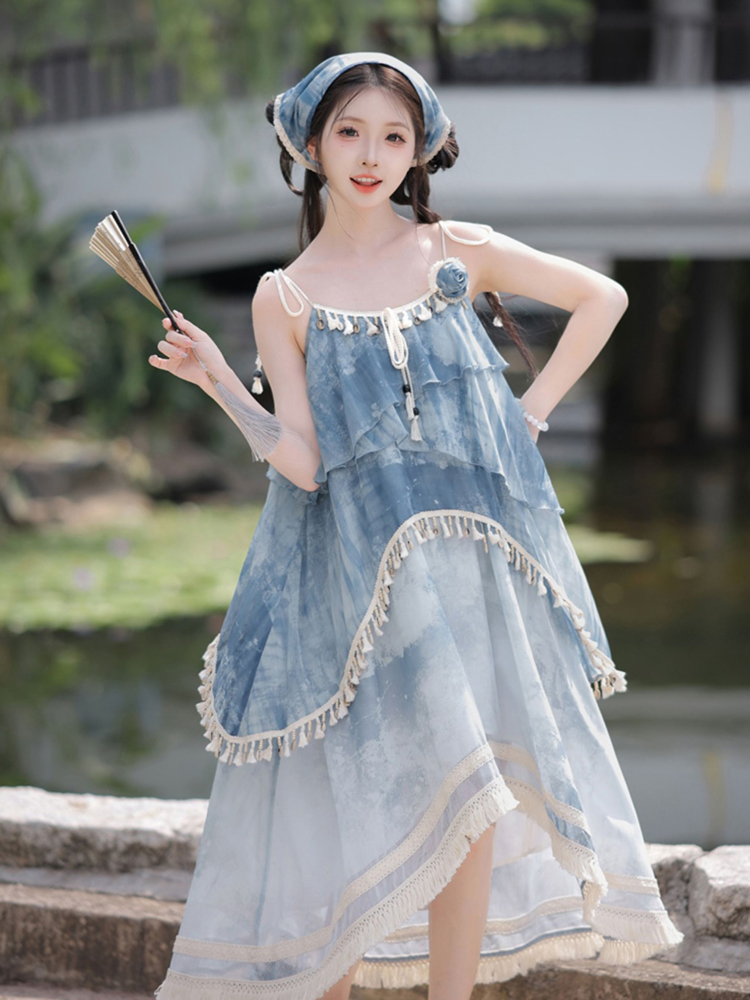 New Style Summer Modified Hanfu Women's Strapless Dress