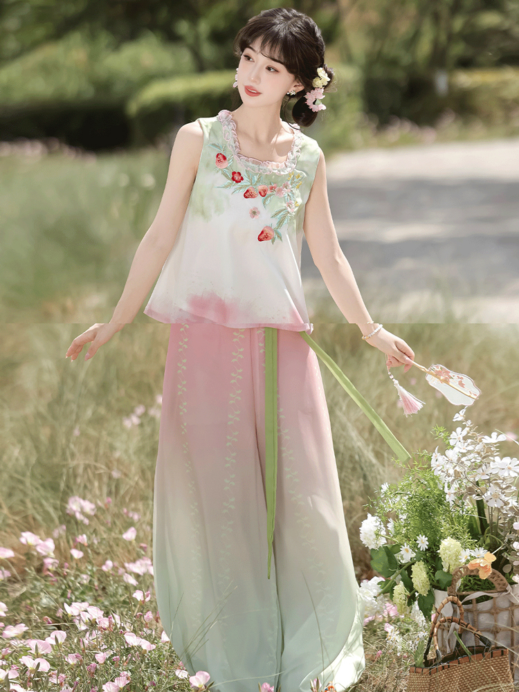 Song Dynasty Cute Style Pink Hanfu for Women