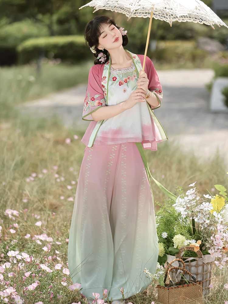 Song Dynasty Cute Style Pink Hanfu for Women