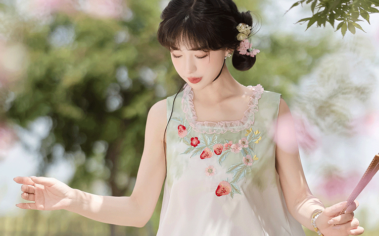 Song Dynasty Cute Style Pink Hanfu for Women
