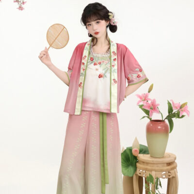 Song Dynasty Cute Style Pink Hanfu for Women