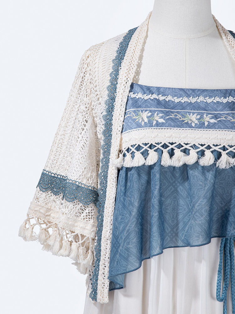 Summer Women New Hanfu Blue Casual Dress