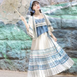Summer Women New Hanfu Blue Casual Dress