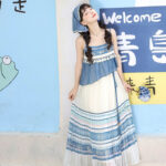 Summer Women New Hanfu Blue Casual Dress