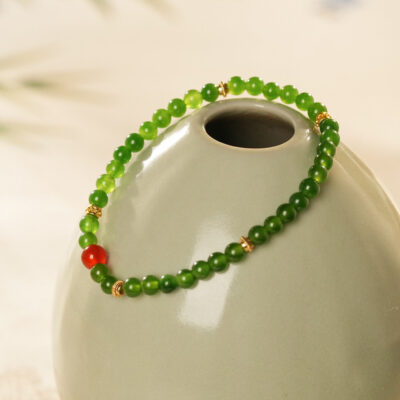 Women Agate Strings Green Niche Vintage Strings