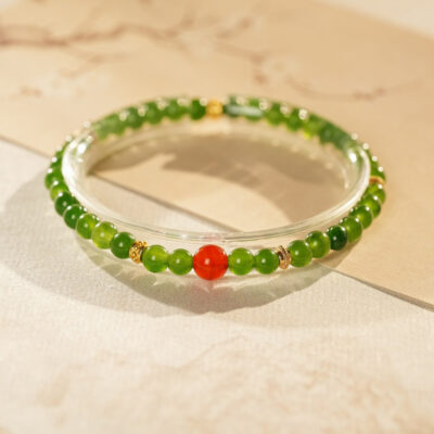Women Agate Strings Green Niche Vintage Strings