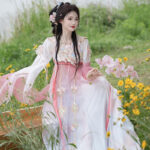Women Summer Qixiong Hanfu Suit Flower Fairy Cosplay Dress
