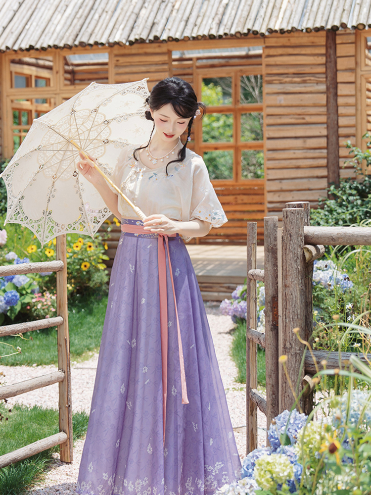 Women Tang Dynasty Summer Hanfu Casual Short-Sleeved Retro Clothing