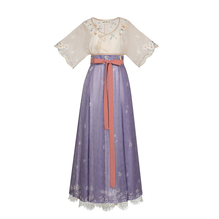 Women Tang Dynasty Summer Hanfu Casual Short-Sleeved Retro Clothing