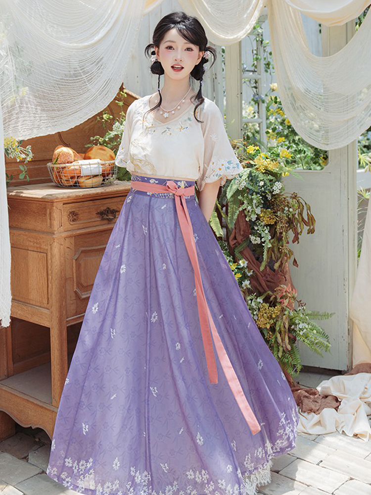 Women Tang Dynasty Summer Hanfu Casual Short-Sleeved Retro Clothing
