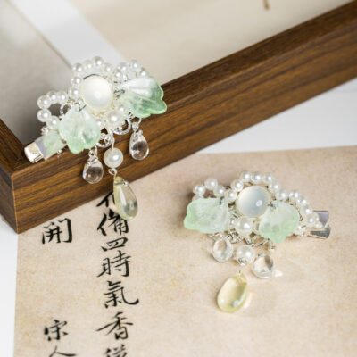Ancient-style Flower Hair Clip for Girls Hanfu Headpiece for Children