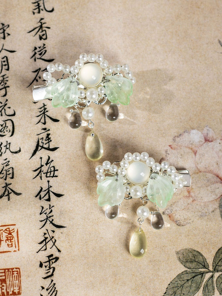 Ancient-style Flower Hair Clip for Girls Hanfu Headpiece for Children