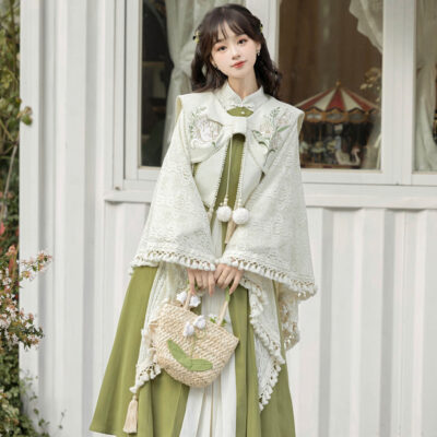 Autumn Women Hanfu Daily Han-Style Cape Set