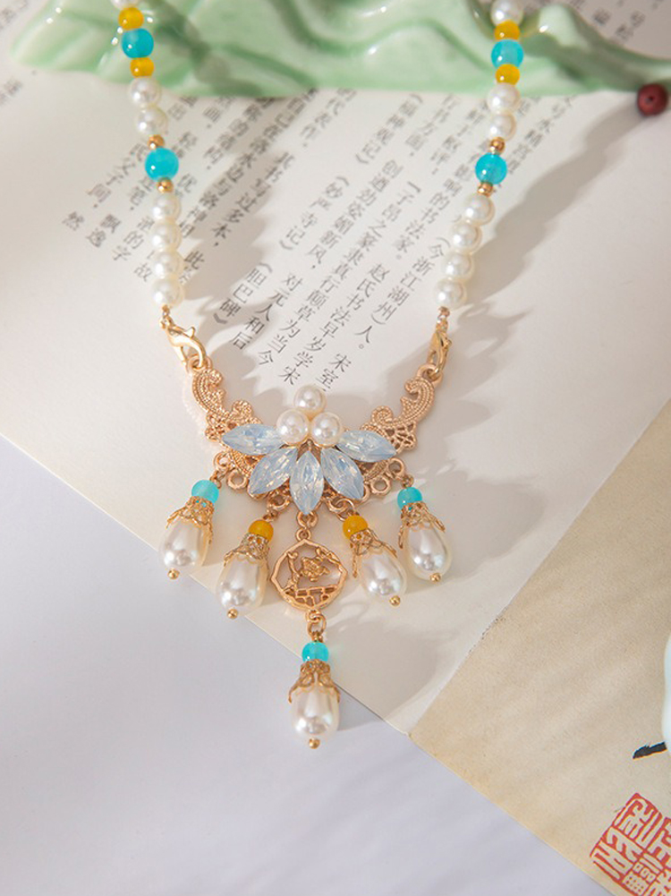 Cheongsam Accessories Pearl Necklace Vintage Yingluo Han Chinese Clothing Collection 