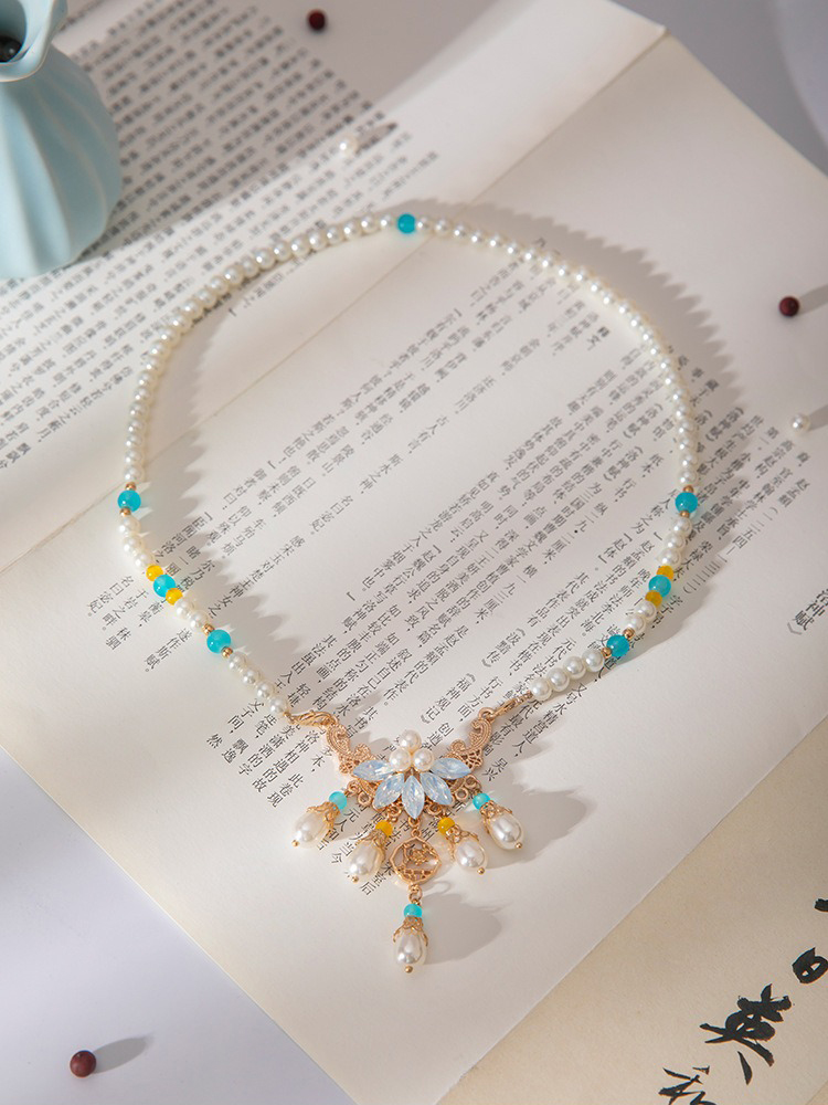 Cheongsam Accessories Pearl Necklace Vintage Yingluo Han Chinese Clothing Collection 