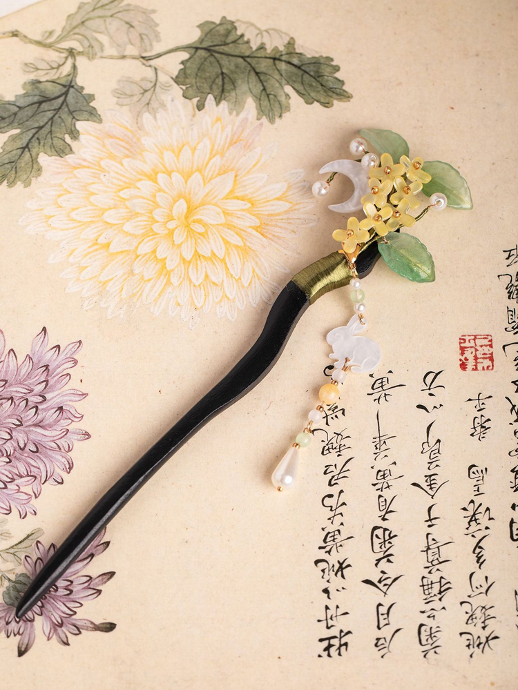 Classic-style Osmanthus Wood Hairpin for Cheongsam Everyday Minimalist Hair Accessories