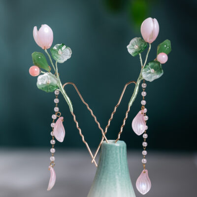 Classical Hanfu Hairpin Lotus Long Tassel Ladies Hair Accessories