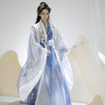 Couple Style Wuxia Inspired Zhiju Blue Handsome Set