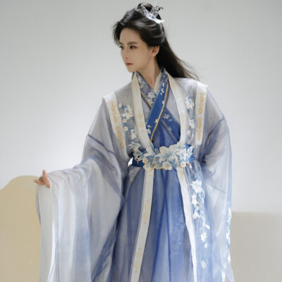 Couple Style Wuxia Inspired Zhiju Blue Handsome Set