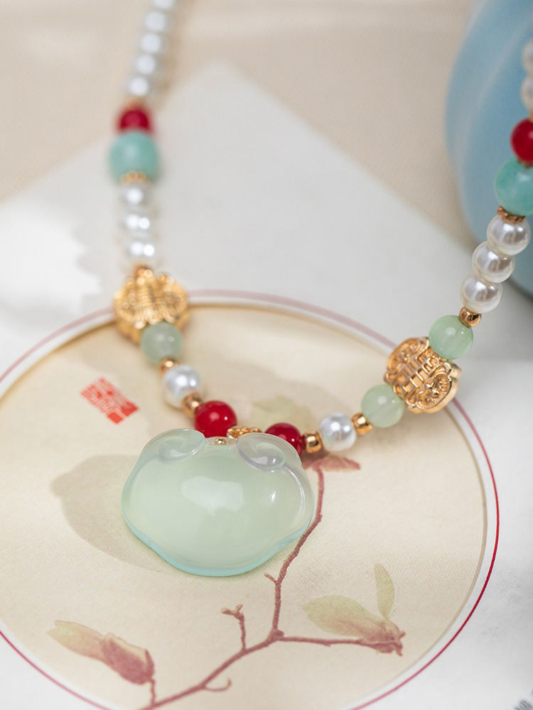 Hanfu Necklace for Children Yingluo Classical Peace Lock