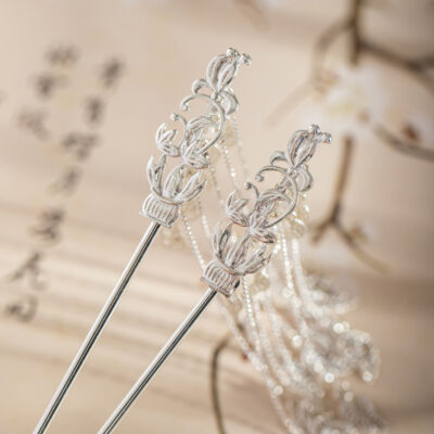 Hanfu Silver Hairpin Classical Ladies Tassel Hair Accessories