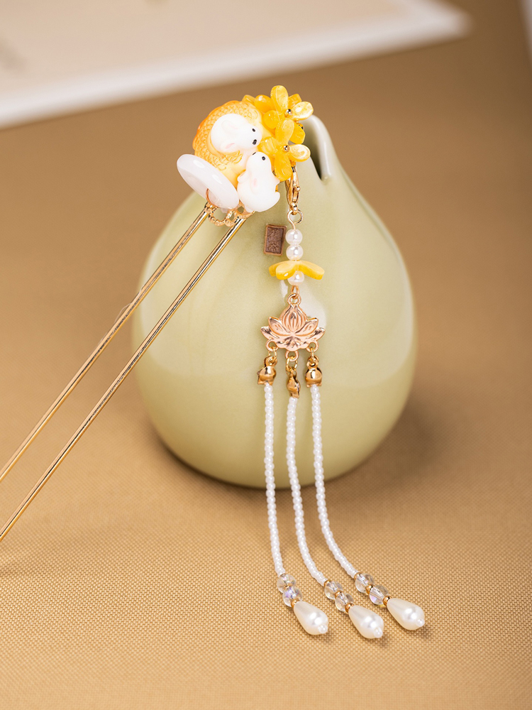 Osmanthus Long Hairpin Mid-Autumn Hanfu Rabbit Accessories