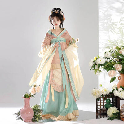 Sui Dynasty Ladies Hanfu Autumn Large Sleeve Style