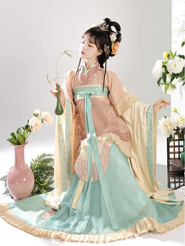Sui Dynasty Ladies Hanfu Autumn Large Sleeve Style