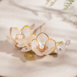 Women Gentle Magnolia Flower Hairpin U-Shape Hanfu Accessories